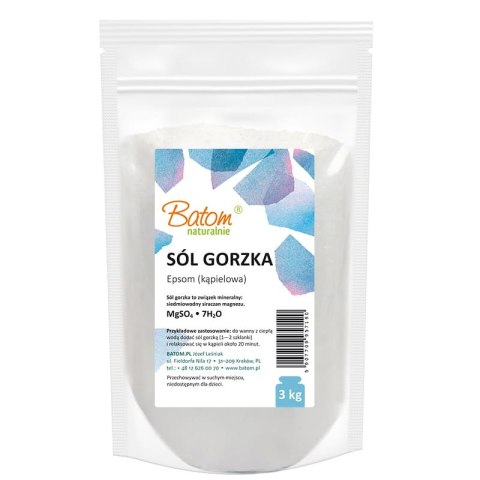 SÓL EPSOM (KĄPIELOWA) 3 kg - BATOM SÓL EPSOM (KĄPIELOWA) 3 kg - BATOM