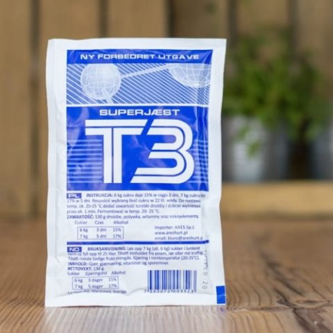 Drożdże gorzelnicze, do bimbru T3 SUPER 130g Drożdże gorzelnicze, do bimbru T3 SUPER 130g