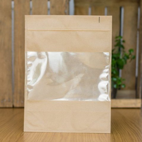 Torebka doypack ECO BIG WINDOW 3000 ml 250x130x335 mm PAP40/PET12/PE95 + easy-open Torebka doypack ECO BIG WINDOW 3000 ml 250x130x335 mm PAP40/PET12/PE95 + easy-open